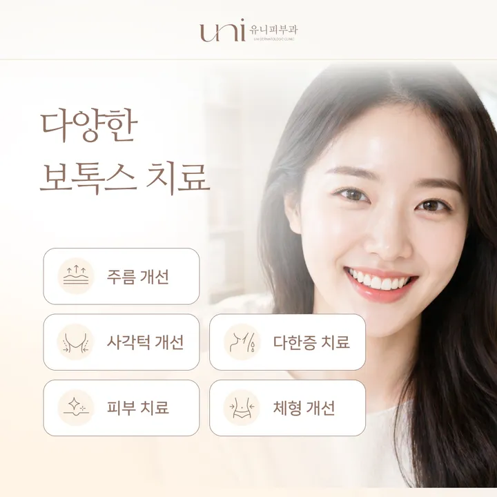 보톡스 치료 종류 — 주름·사각턱·스킨보톡스·다한증 시술 부위