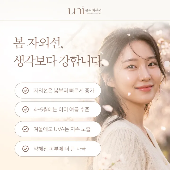 봄철 자외선 지수 상승과 피부 손상 주의